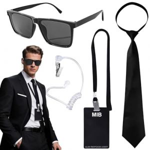 Betrynidil Agent Costume Accessoires, Kit d Costume Espion, Ensemble de Costumes de Services secrets Accessoires de Costumes pour Cosplay (A) (GALOLTD, neuf)