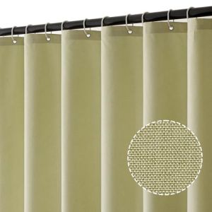MIULEE Rideau de Douche en Lin texturé 180x200 cm Vert Citron, Hôtel de Luxe Lourd Rideau de Douche imperméable, Anti-moisissure Tissu Lavable Rideau de Bain pour Salle de Bain avec 12 Anneaux (MIULEE HOME, neuf)