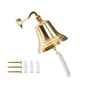 ARSUK Cloche de Bateau, Nautique, Marine en Laiton Massif, dîner d'école, réception, décoration Murale, Cloche Antique à Suspendre (4" Laiton Massif) (Prime Decor™, neuf)