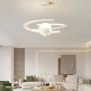 Lustre Enfants Moderne Chambre Espace Étoile LED Lampe Suspendue graduable Acrylique Planète Terre Boule Art Décor À La Maison Intérieur Fantaisie Luminaire Enfants Bébé Dessin Animé Plafonnier ( Colo (FWX★FR, neuf)