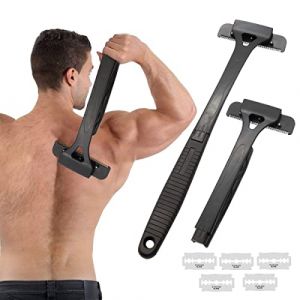 MAYCREATE® Rasoir de dos pour homme, épilation du dos et rasoir corporel avec long manche pliable, lames ultra larges remplaçables, rasage à sec ou humide (InfinitEkart, neuf)