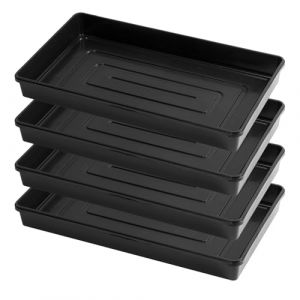 Pullmer Lot de 4 bacs de serre 55,5 x 31,5 x 6,5 cm - En plastique - Bac de transport - Sans trous de fond - Id&eacute;al pour les plantes, la culture, le jardin (Julmax, neuf)