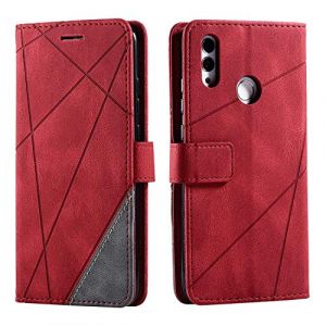 SONWO Coque pour Huawei P Smart 2019 / Huawei Honor 10 Lite, Etui en Cuir PU Portefeuille Housse Fermeture Magnétique und Flip pour Huawei P Smart 2019 / Huawei Honor 10 Lite, aRouge (SONWO EU STORE, neuf)
