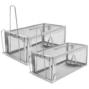 Piege a Souris Vivante，Cage Pi&egrave;Ge &agrave; Rat pour Int&eacute;Rieur et Ext&eacute;Rieur，Nasse a Rat，Respectueux des Animaux Hygi&eacute;Nique, Durable, Facile &agrave; Utiliser, pour Maison et Jardin (2Pack) (meiduan, neuf)