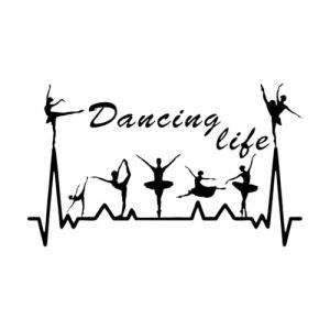 Stickers muraux en vinyle pour danse de ballerine, d&eacute;coration de chambre d'enfant ou de fille-S-35x57cm-Black (LIUJIAHAO Sticker, neuf)