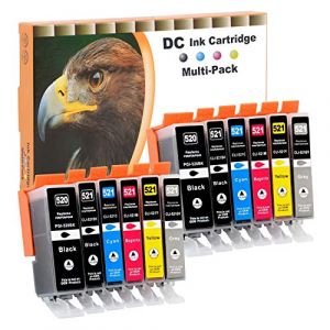 D&C 12x Cartouches d'encre compatibles pour Canon PGI-520 CLI-521 pour Canon Pixma IP3600 IP4600 IP4600X IP4700 MP540 MP550 MP560 MP620 Series MP630 MP640 Series MP640R MP980 MP990 MX860 MX870 Series (LOSMANN, neuf)