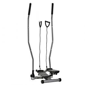 HOMCOM Stepper avec Guidon allongé Salle de Gym avec écran LCD Multifonction Acier ABS 54 x 40 x 135 cm Noir et Argent (Aosom fr, neuf)