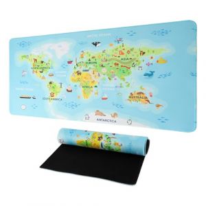 GmeDhc Tapis de Bureau Enfant, Sous Main Bureau Enfant, Protege Bureau Enfant, Tapis de Souris Carte du Monde 30 * 80cm (GmeDhc, neuf)