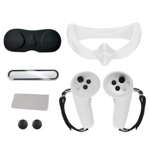 Accessoires de protection en silicone VR pour Pico 4 Ultra, ensemble 6 en 1 de coque en silicone VR, masque de protection pour les yeux avec capuchon d'objectif, housse de poignée de contrôleur, film (BesDirect, neuf)