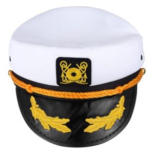 ORFOFE Chapeau Marin Réglable Blanc pour Femme Casquette de Capitaine Style Marine Protection Solaire Accessoire Chic pour Cosplay Fêtes à Thème et Usage (LlZaae, neuf)