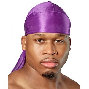 SHYNE Silky Durag &ndash; Violet | Parfait pour Les Waves, Les Tresses et Les Locs | Premium Silk Du Rags pour Hommes et Femmes | Bande Longue et Large | Durag Satin Ultra Doux | Black-Owned Business (WE ARE SHYNE LTD, neuf)