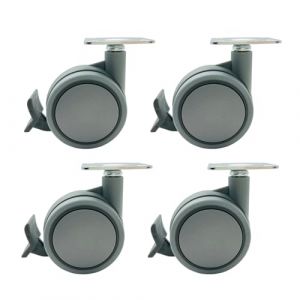 LIKERAINY Roulettes Pivotantes Roues en Nylon avce Frein FC3611A pour La Chaise Chariot Meuble Rotation de 360 Roulette de Transport avec Fixation des Plaques Taille Ø 60mm Lot de 4 (LIKERAINY, neuf)