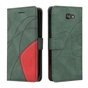 Fatcatparadise Coque pour Samsung Galaxy J7 Prime, Etui en Cuir PU Portefeuille Housse Fermeture Magn&eacute;tique und Flip Protection Case avec Antichoc TPU, Etui &agrave; Rabat, Fentes pour Cartes (Vert) (Fatcatparadise, neuf)