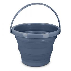 Navaris Seau Pliable 5L - Seau Portatif Usage Intérieur et Extérieur - Rangement Rétractable Idéal pour Camping Pêche Ménage Lessive Jardinage (SX-Commerce, neuf)
