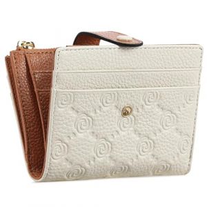 FALAN MULE Portefeuille Femme Porte Carte de Credit Cuir avec RFID Blocage Portefeuille Slim Porte-Monnaie Monnaie Femmes Portefeuille A03 Blanc Marron (FALAN MULE UK, neuf)