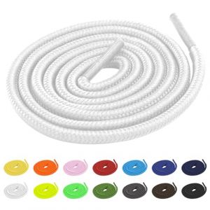 TBOC 2X Lacets Ruban Ronds [Blanc] Lacet Rond [120 cm] Chaussures Baskets Patin Sport | Compatible avec Converse Nike Air Force Adidas Stan Smith Puma Timberland Vans pour Enfant Adulte (THE BIG OUTLET COMPANY, neuf)