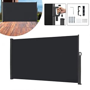 LARS360 Store Latéral Retractable Polyester Paravent Extérieur Rétractable pour Jardin, Balcon, Terrasse (200 x 300 cm, Noir) (Cally UG, neuf)