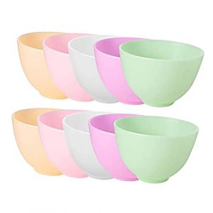 SAFIGLE Bols &agrave; M&eacute;langer pour Masque de Boue 10 Pcs Silicone Solide Taille Moyenne pour Masques DIY Femmes Soins du Visage &agrave; Domicile Usage Professionnel (Grand Di, neuf)