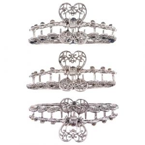 Hohopeti Lot de 3 Pinces &agrave; Griffes pour Femmes en Alliage, Accessoires Cheveux Femme, Couleurs Vari&eacute;es, Barrette pour Usage Quotidien (Ingrid GL, neuf)