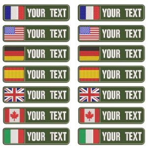 Misscase 2 pcs Patch de nom personnalisé, patchs de nom brodés personnalisés, Tactique militaire nom patch pour sacs à dos, uniformes, vestes (YJ Rectangle-Army GR) (gjmt, neuf)