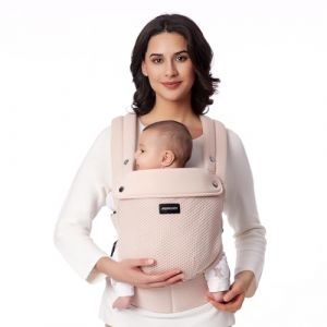 Momcozy Porte-b&eacute;b&eacute; en maille respirante - Porte-b&eacute;b&eacute; en maille l&eacute;g&egrave;re et respirante - Porte-b&eacute;b&eacute; ergonomique - Avec dos en X et soutien lombaire am&eacute;lior&eacute; - Pour un confort toute l'ann&eacute;e - Rose (Smartlin, neuf)