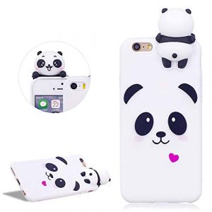 DasKAn Coque Compatible avec iPhone 6 / 6S 4.7'', 3D Panda Silicone Housse de Protection Ultra Fine Souple Gel TPU Étui de Téléphone, Blanc#1 (DasKAn-EU, neuf)