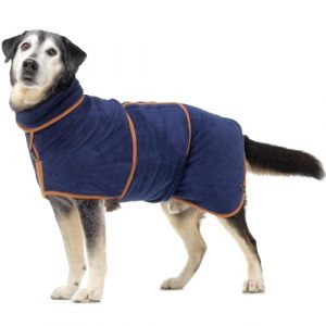Lucky Paws® Peignoir Chien - Peignoir pour Chien à Double Couche - Peignoir Chien Super absorbante et Serviette pour Chien Ultra Douce en Un Seul Accessoire Chien Luxueux (XXXL, Bleu Marine) (Lucky Paws, neuf)