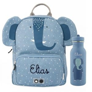 upstitch studio Trixie Sac à dos et gourde pour enfants, sac à dos de maternelle, sac à dos et gourde pour enfants, personnalisables avec nom individuel ou en kit, éléphant, Set: Rucksack BIG + (upstitch studio, neuf)