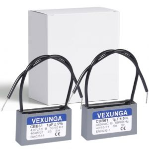 VEXUNGA CBB61 Condensateur 1uF 450V Condensateurs Ventilateur Moteur 1 uF 450V AC 50/60Hz pour Climatisation (2Pi&egrave;ces) (VEXUNGA-EU, neuf)
