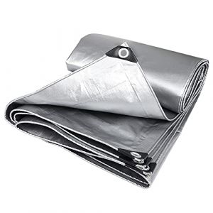 WJDY B&acirc;Che &Eacute;Tanche，B&acirc;Che PVC，Isolation Thermique &Eacute;paissie, pour B&acirc;che De Camion Ext&eacute;rieure, 26 Tailles (Color : Silver, Size : 4x4m) (Sunny Shop！, neuf)