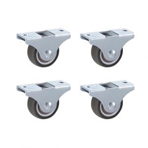 LIKERAINY Roulettes Silencieuses en TPR sans Frein Ø 38 x 17 mm Pour La Chaise Chariot Meuble Caoutchouc Roulettes de Transport avec Montage en Plaque Capacité de Charge 80kg Lot de 4 (LIKERAINY, neuf)