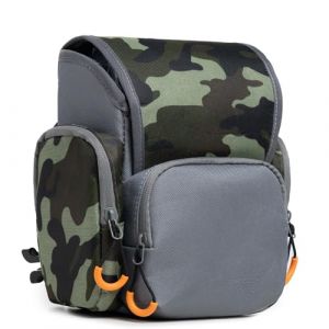 PKIMKM Sacoche Pour Jumelles D'ext&eacute;rieur Avec Housse De Pluie, Harnais En Maille Respirante, 23 X 14 X 23 Cm, Vert Et Gris (Grey) (Y_Mall, neuf)