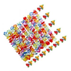 TOPPERFUN 20 Ensembles pinces à cheveux hawaïennes faux leis faire la fête fausses fleurs collier guirlande collier de fleurs Couronne d'Hawaï guirlande d'Hawaï chiffon Couleur Aléatoire (Linuya, neuf)