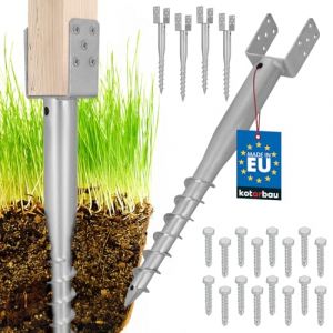 KOTARBAU 4 pi&egrave;ces U Supports de poteau &agrave; visser 100x720mm en acier galvanis&eacute; Douille d'encastrement Douille de sol Plinthe de poteau Boulon en U Cheville de terre Pieu de mise &agrave; la terre Cheville (KOTARBAU, neuf)