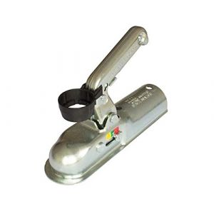 Attelage Remorque 800 kg 60 mm avec Homologation E4 &ndash; T&ecirc;te d'attelage WW8-B viss&eacute;e sur Timon Tubulaire &ndash; Attache remorque avec Verrouillage Automatique et indicateur d'usure pour remorque bagag&egrave;re (UNITRAILER, neuf)