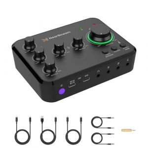 NearStream Table Mixage Interface Audio Mixeur Audio Rechargeable avec Préampli Professionnel, 8 Canaux, XLR, Alimentation Fantôme 48 V, Entrées Ligne et DI, Bluetooth, pour PC et Smartphone (NearStream, neuf)