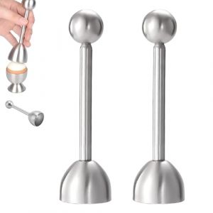 2 Pi&egrave;ces Toqueur Ouvre Oeuf &agrave; la Coque, Coupe Oeuf en Acier Inoxydable, Coupe &OElig;uf Dur, Ouvre-&OElig;uf &agrave; M&eacute;canisme Vibrant, Outil de Cuisine &Eacute;l&eacute;gant pour Ouvrir &OElig;ufs durs et &agrave; la Coque, Facile &agrave; Utiliser (pingdingshanxiaoyaoshangmaoyouxiangongsi, neuf)