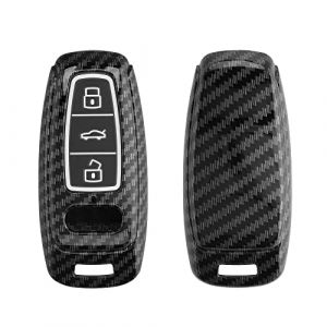 kwmobile Accessoire clé de Voiture Compatible avec Audi A6 A7 A8 Q7 Q8 Keyless 3-Bouton - Coque de Protection étui Souple en Plastique avec Silicone à l'intérieur - Noir (KW-Commerce, neuf)