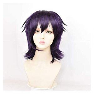 Anime Coser Wig Narancia Ghirga perruque Anime perruque de Jojo Bizarre Adventure Cosplay Comic- Con fois Halloween Partie Carnaval Adulte Hommes et femmes Anime Fans Cadeau ( Pince noire pourpre) (good stuff A, neuf)