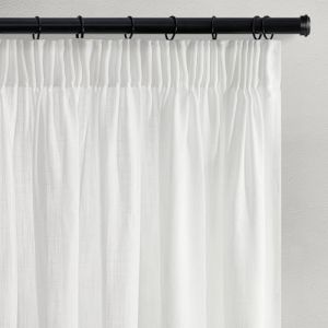 Topfinel 2 Pi&egrave;ces Rideaux Courts en Lin Blanc Rideau Boh&egrave;me de Haut Rideaux avec Galon &agrave; Volants Rideau Voile Rideau Semi-Transparent Chambre d'enfant Salon Moderne 140 x 160 cm(LxH) (NoledarEU, neuf)