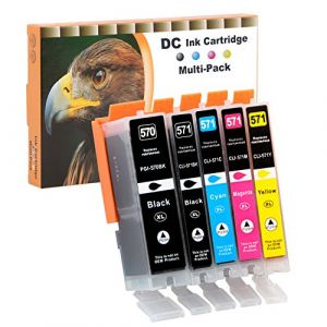 D&C 5X Cartouches d'encre Compatible pour Canon PGI-570 CLI-571 pour Canon Pixma MG5750 MG5751 MG5752 MG5753 MG6850 MG6851 MG6852 MG7750 MG7751 TS5050 TS5051 TS5053 TS5055 TS6050 TS6051 TS6052 (LOSMANN, neuf)