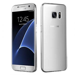 HSP Coque pour Samsung Galaxy S7 [Anti-poussière] étui de Protection en Silicone TPU Premium | Résistant aux Rayures Antichoc | Protecteur d'écran et de caméra | Clair Translucide | Transparent (HS Produkte, neuf)