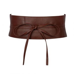 MILAKOO Femmes Ceinture de Taille Large Cuir Souple PU avec Cordon Femmes Ceinture à Nouer Large Obi Largeur Tour de Taille Bande de Cravate Ceinture pour Robe Mariage Parti (Baiyu Jewelry, neuf)