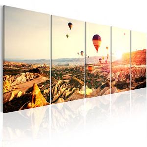 murando - Tableau décoratif paysage 200x80 cm - Impression sur toile colorée - Décoration murale pour salon et chambre - Montagnes paysage ciel soleil coucher de soleil c-B-0301-b-m (murando, neuf)