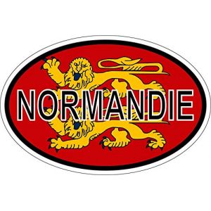 Akachafactory Autocollant Sticker Ovale Oval Drapeau Code Pays Normandie Normand (Akachafactory, neuf)