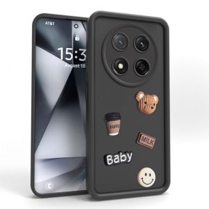 PanXCase Coque pour Honor Magic 7 Lite / Magic7 Lite - &Eacute;tui 3D Ourson Sourire Motif D&eacute;sign Cute Silicone, Protection Cam&eacute;ra Filles Femmes Antichoc Housse (Black) (PanXuan, neuf)