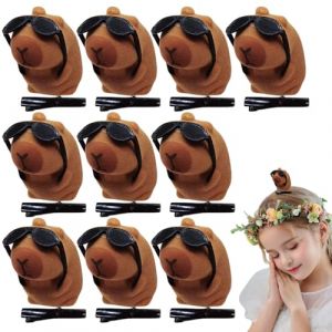 Pinces &agrave; cheveux mignonnes, pinces &agrave; cheveux Capybara pour lunettes de soleil 3D 10 pi&egrave;ces, &eacute;pingles ressort portables pour accessoires de f&ecirc;te photographiques (PULSEPPLDE, neuf)