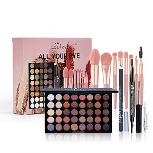 Holzsammlung Ensemble de Maquillage, Coffret Maquillage Femme, Palette de Fards à Paupières de 40 Couleurs, avec Mascara, Eye Liner, Pinceau de Maquillage et Crayon à Sourcils (TeencentsMallEU, neuf)