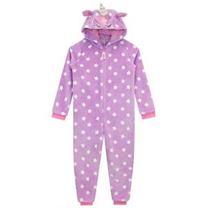 Harry Bear Pyjama Licorne Fille | Surpyjama Polaire | Combinaison Licorne Enfant | Combinaison Polaire Violet 8-9 Ans (Character FR, neuf)