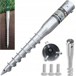 Manchons &agrave; vis, support de poteaux galvanis&eacute;s &agrave; chaud, pour cl&ocirc;tures, abris (68 x 800 x 1,8 mm) (BKTechnik24, neuf)